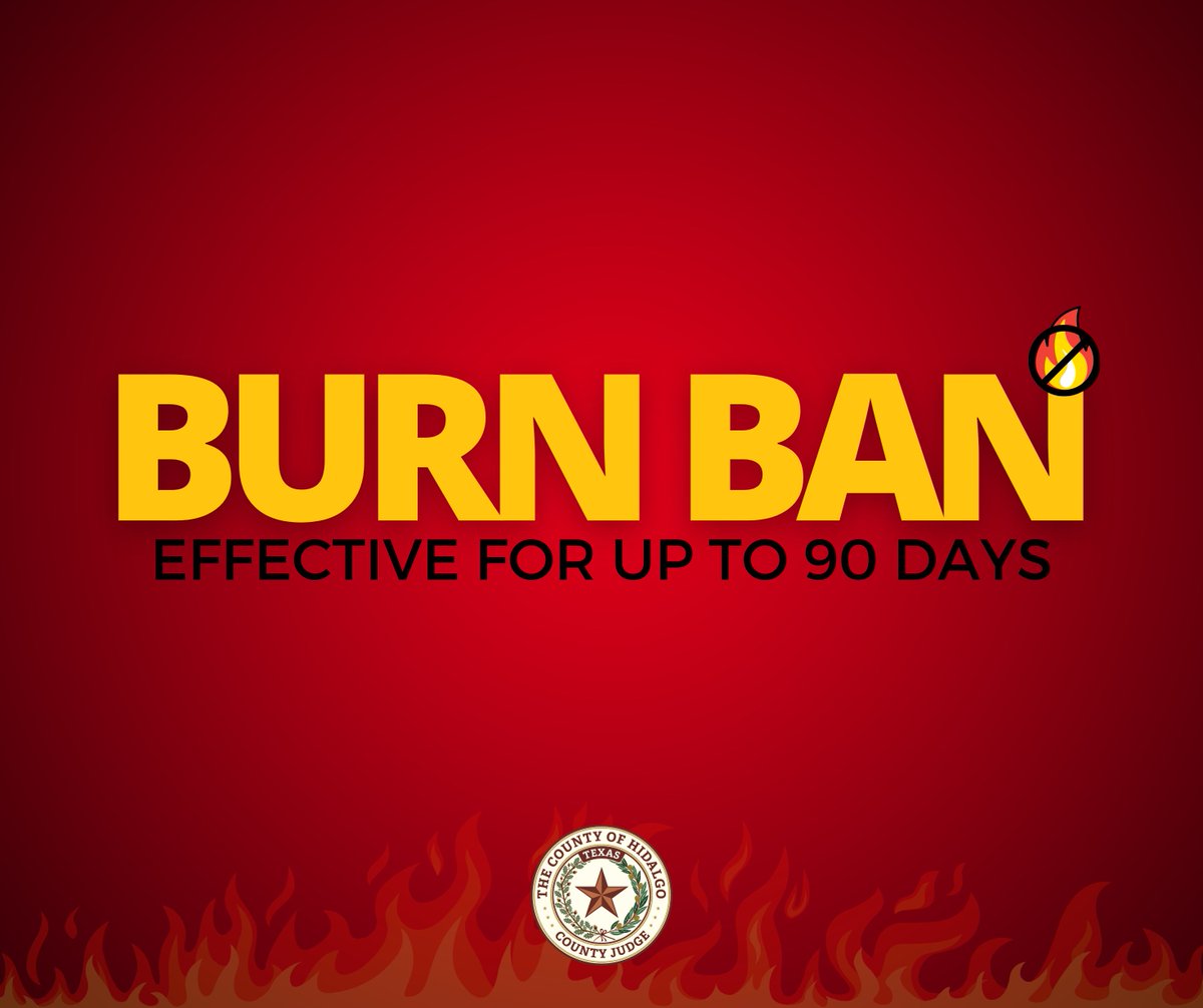 JudgeCortez's tweet photo. Outdoor burning is restricted in the unincorporated areas of @HidalgoCounty, including incorporated cities that do not have their own fire suppression resources. Household trash burning IS permitted, but ONLY with a valid burn permit issued by the @HCFireMarshal. https://t.co/VrGerQtj1R