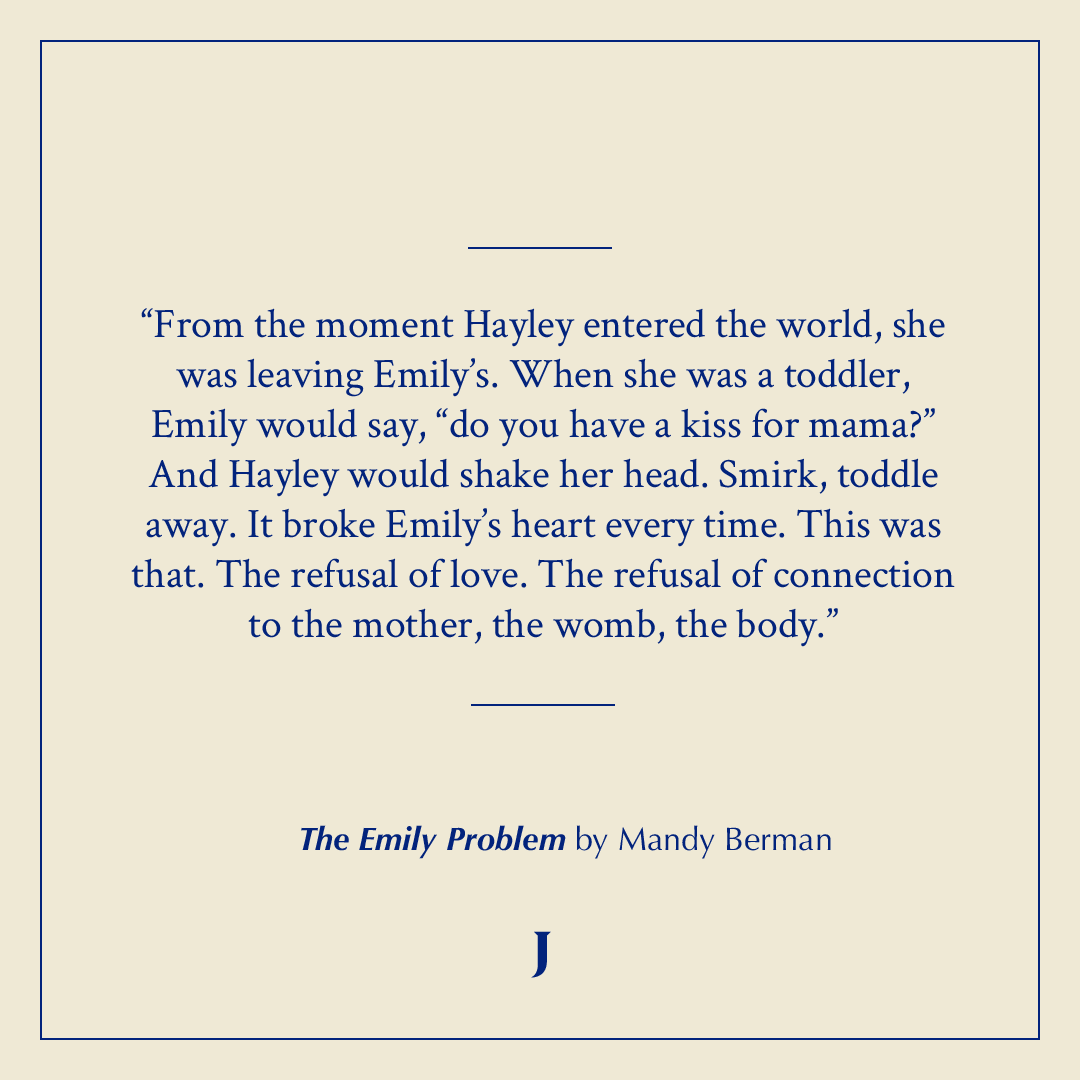 JoylandPub's tweet photo. "From the moment Hayley entered the world, she was leaving Emily’s." —from 'The Emily Problem' by Mandy Berman (@mandyberman)

https://t.co/emRBQa5N4s https://t.co/Px34E6il6F