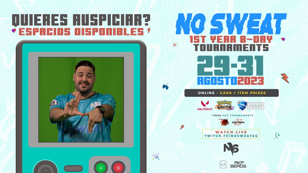 Quedan sponsor slots disponibles para premios! 

TíraNOS al DM o a nosweatpr@gmail.com para más info😌📧