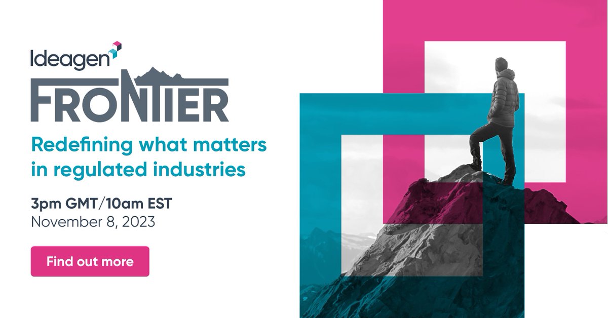 📢 Join us for Ideagen Frontier 2023 – our inaugural virtual summit on November 8. 

Unite with top minds, explore regulated industries &amp; equip yourself for the unpredictable future. Reserve your virtual seat now! 

👉 okt.to/tjcsVu

#IdeagenFrontier