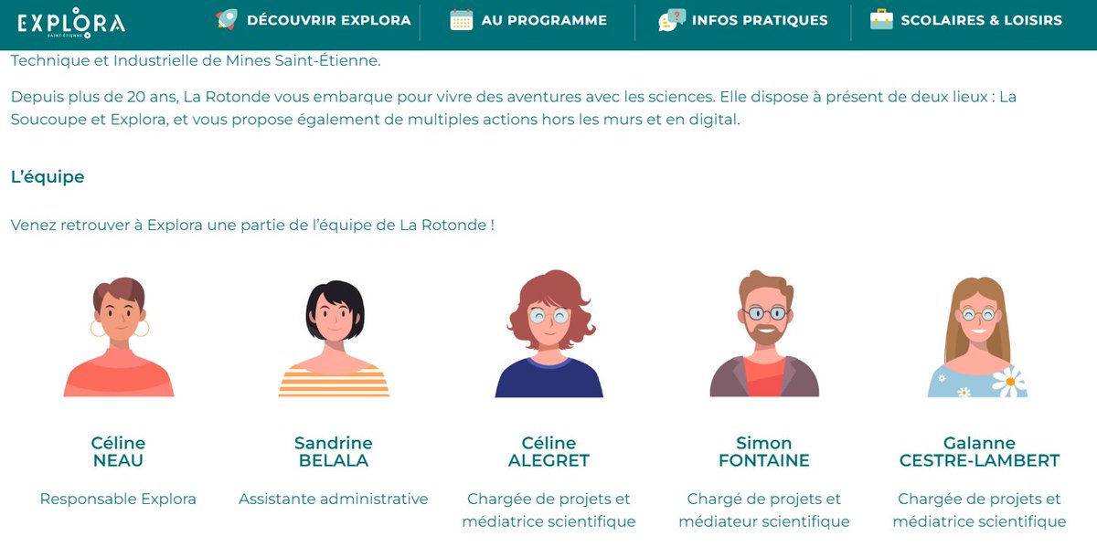 Ça y est j'ai ma petite tête sur le site de #Explora @RotondeSciences 🤩
Première fois que j'ai un avatar à mon effigie 😱
Il me ressemble vous trouvez ? 😄