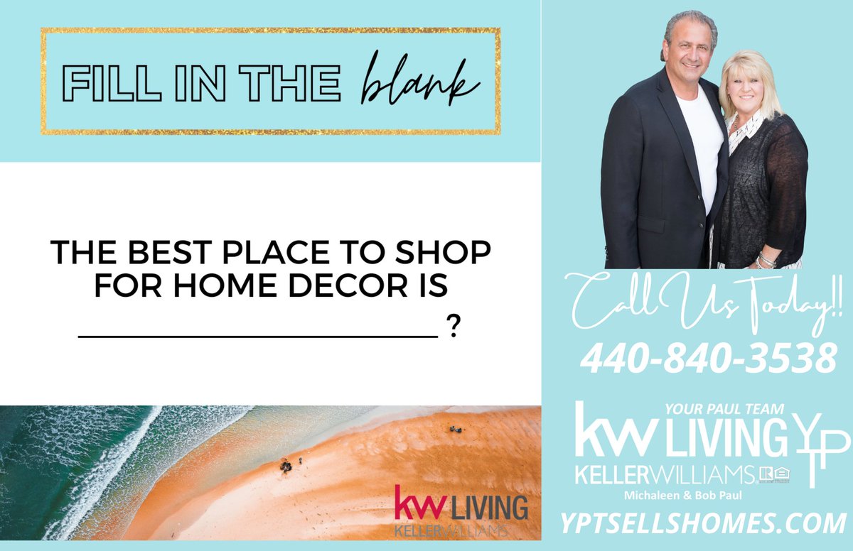 yourpaulteam's tweet photo. Where do you like to shop for home decor??
#solonrealtors #kw #zillow #trulia #realestate #weareallinthistogether #NortheastOhiorealstate #NEOHOMESFORSALE #THE216 #CLE #OHIO #WOMANINBUSINESS #CLEVELANDREALESTATE
https://t.co/hJXS6sI4d9 https://t.co/A62FGf0HXP