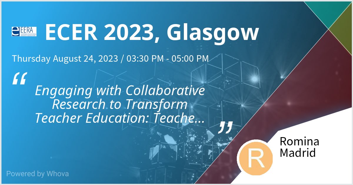We will be sharing our insights on teachers agency through collaborative research. Please check out our talk if you're attending the event! #ECER2023 - via #Whova event app