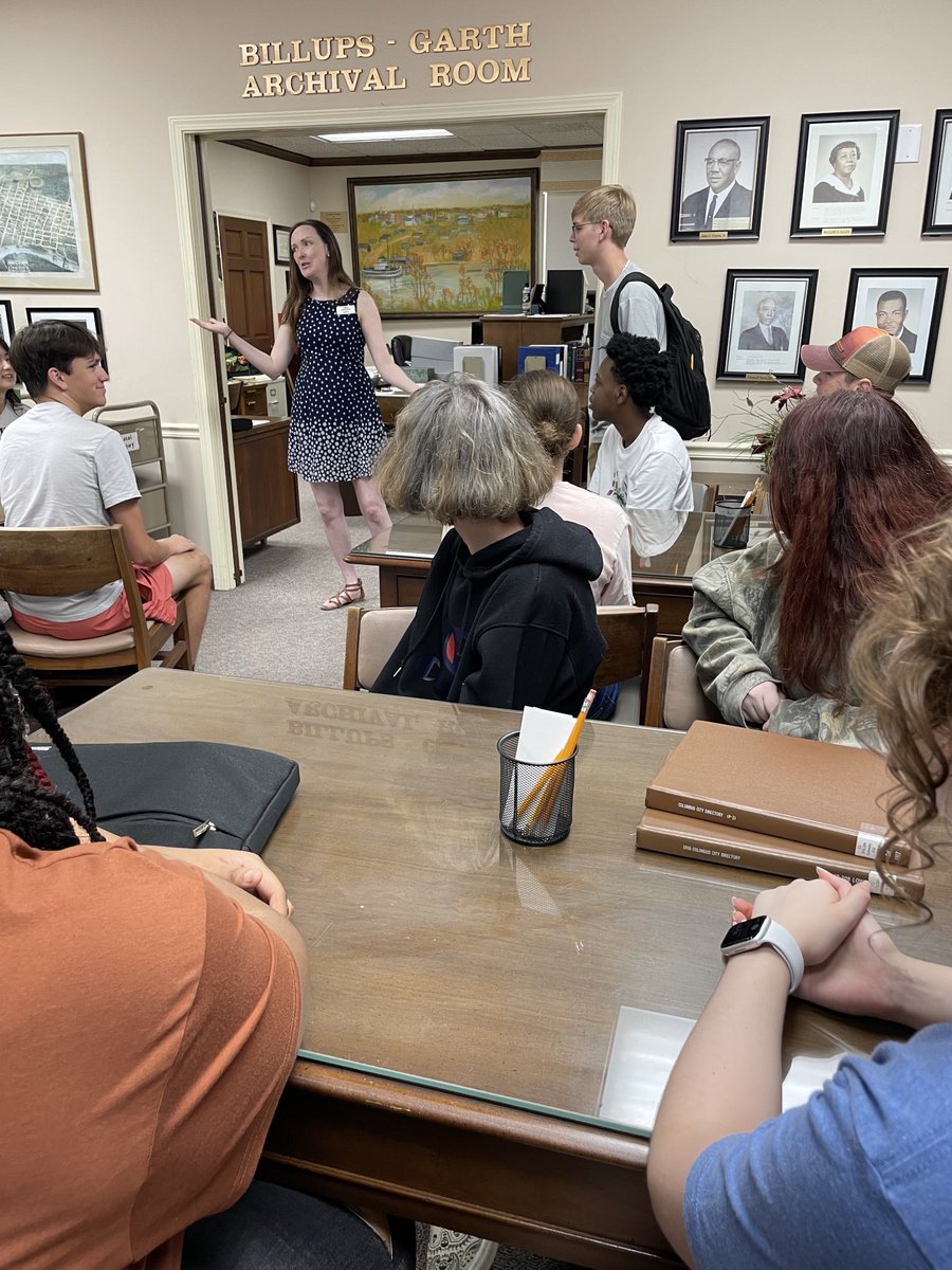 Tales from the Crypt 2024 ⁦<a href="/msmsbluewaves/">The MSMS</a>⁩ students are receiving our archive’s orientation today at Columbus-Lowndes Public Library!
