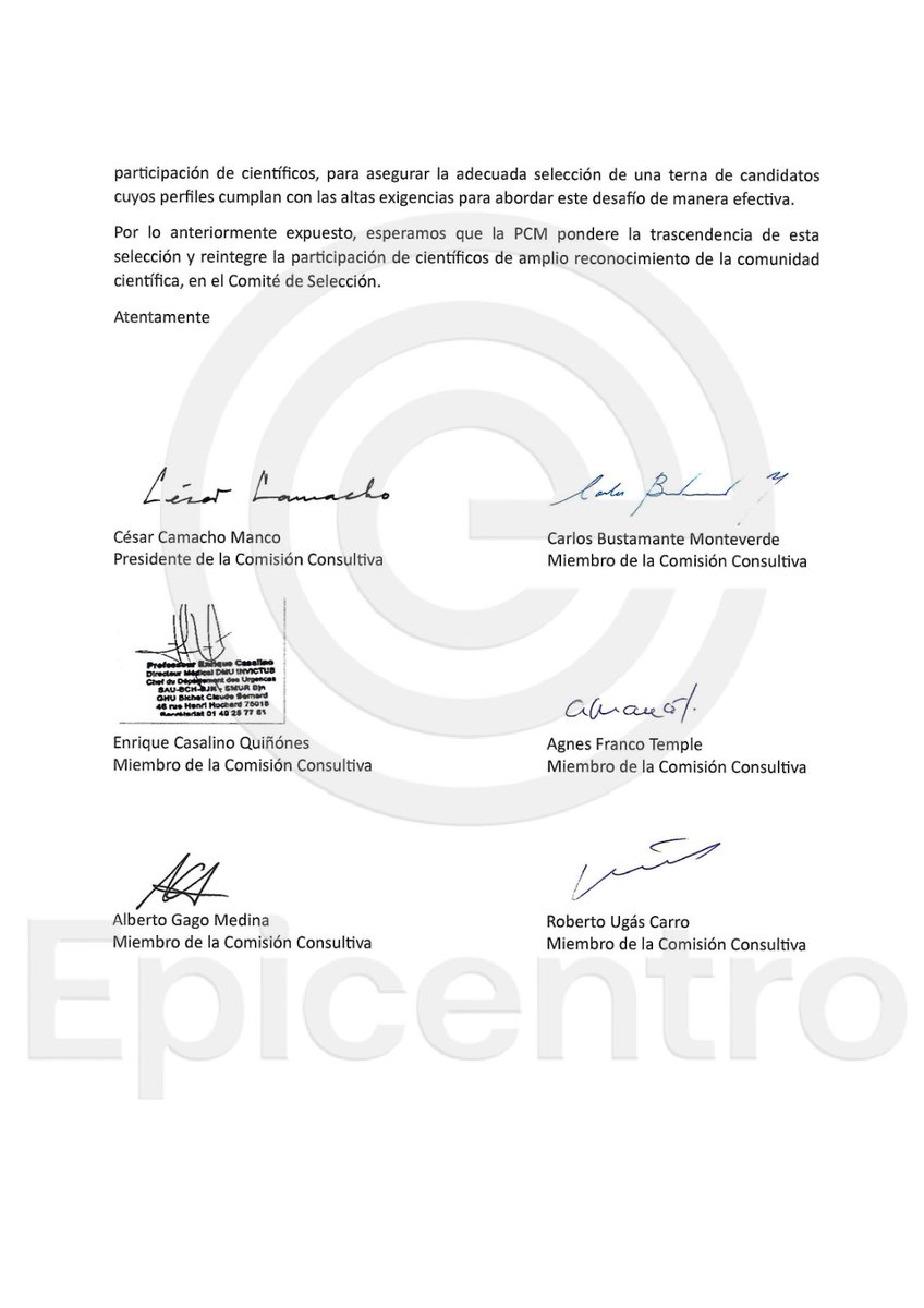 🔴 Comisión Consultiva de Ciencia, Tecnología e Innovación protesta ante la presidenta Boluarte y el primer ministro Otárola por cambio en la composición del comité seleccionador del presidente de Concytec. Manifiestan sorpresa y preocupación y piden que PCM reintegre a