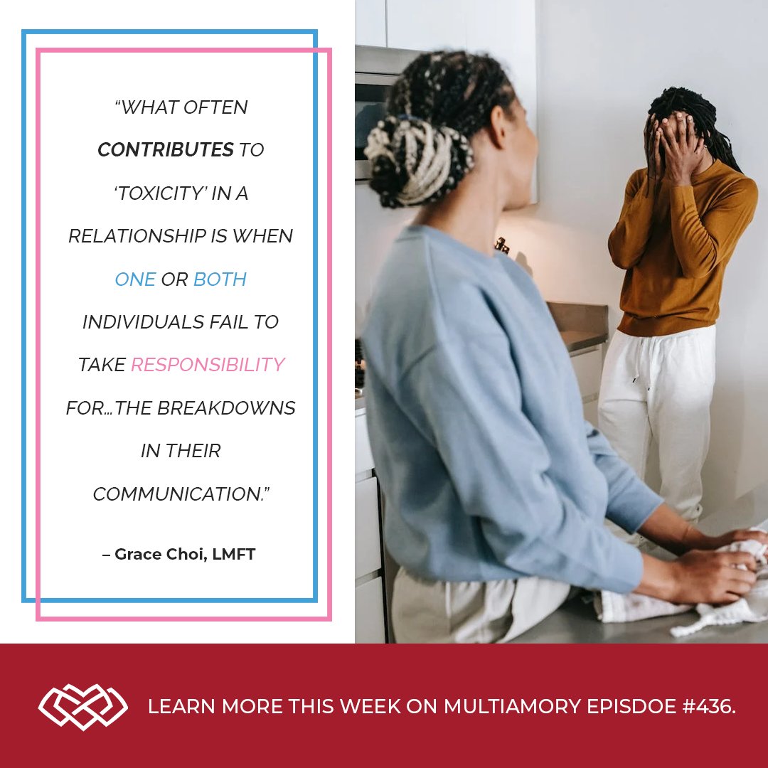 multiamory's tweet photo. Is poor communication and lack of accountability causing toxicity to creep into your relationships? Join us this week as we discuss communication breakdowns in relationships and how you can repair them. #multiamory #multiamorypodcast https://t.co/2lfxlDXWNF