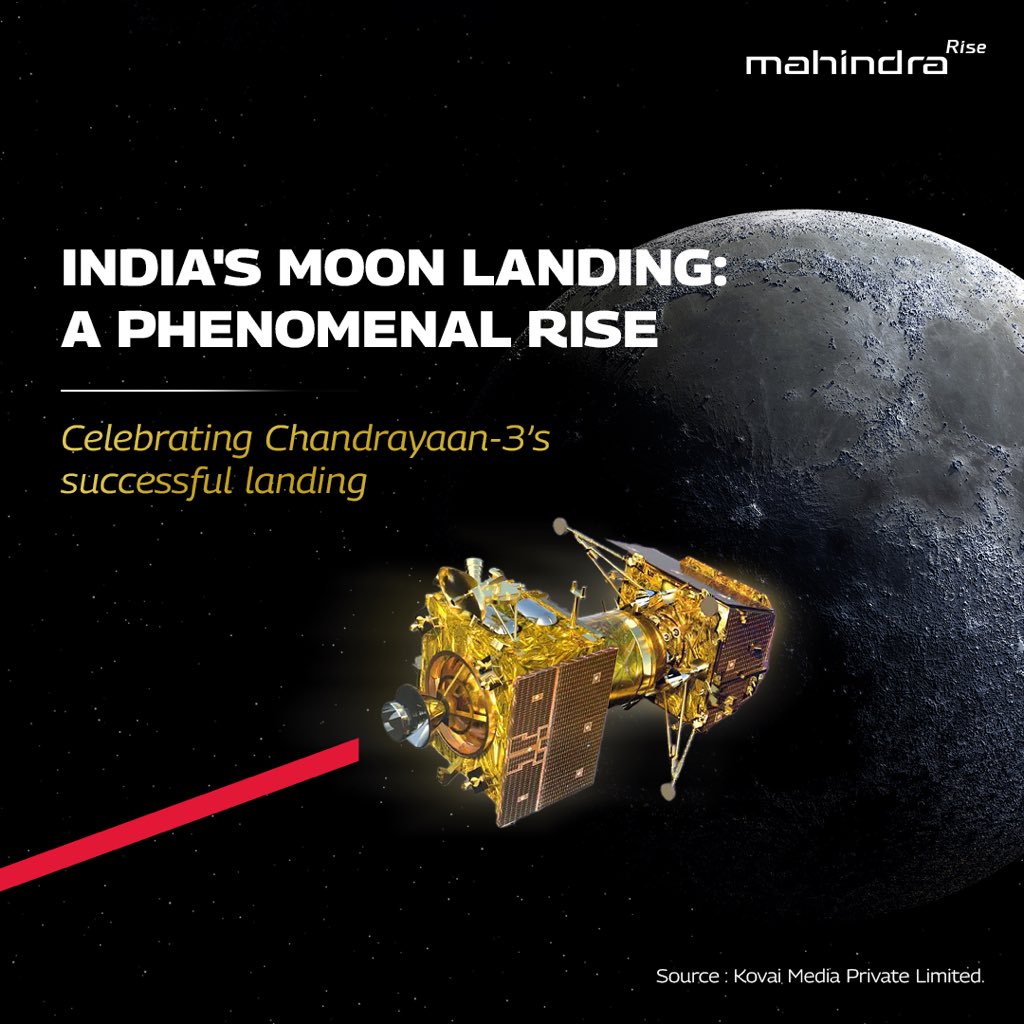 Celebrating <a href="/ISRO/">ISRO</a>'s triumph with Chandrayaan-3's lunar touchdown! A proud moment for India and science. Let's embrace rational thinking, bold execution, and teamwork for progress. A giant leap towards our growth journey. 🚀🌕🇮🇳 #Chandrayaan3 #ISRO