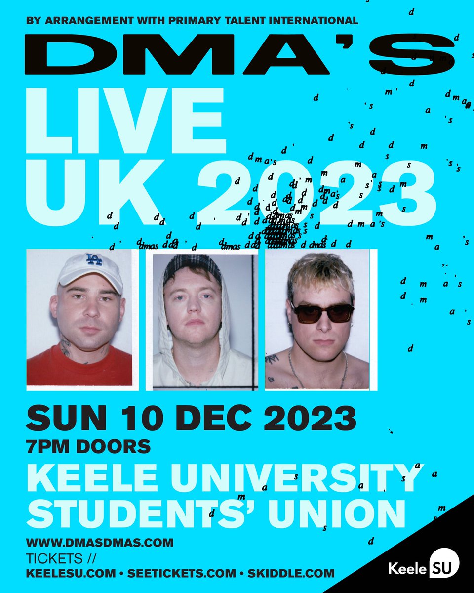 Tomorrow morning 9am tickets on sale for <a href="/dmasmusic/">DMA'S</a> <a href="/KeeleSU/">Keele SU</a> 
Going be massive this for the local area