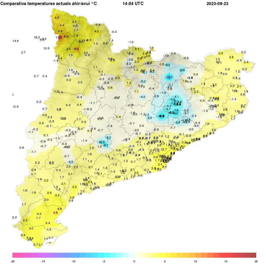 TomasMolinaB's tweet photo. Mireu l'efecte dels ruixats i tronades en la temperatura respecte ahir!!
#eltempsTV3 https://t.co/aur41UE6yg