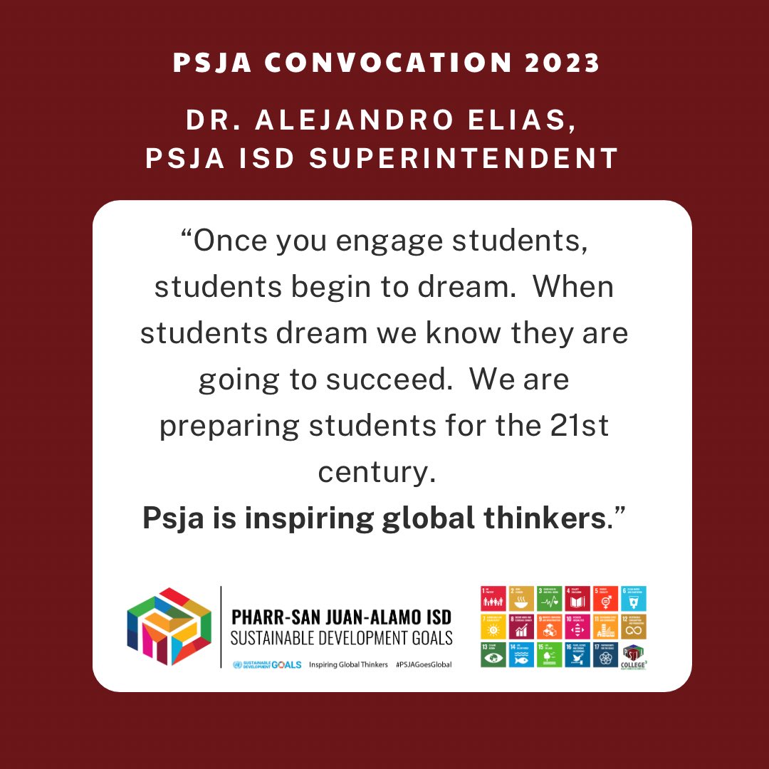 Thank you for your inspirational words Dr. Alejandro Elias, <a href="/PSJAISD/">PSJA ISD</a> Superintendent #psjaconvocation23