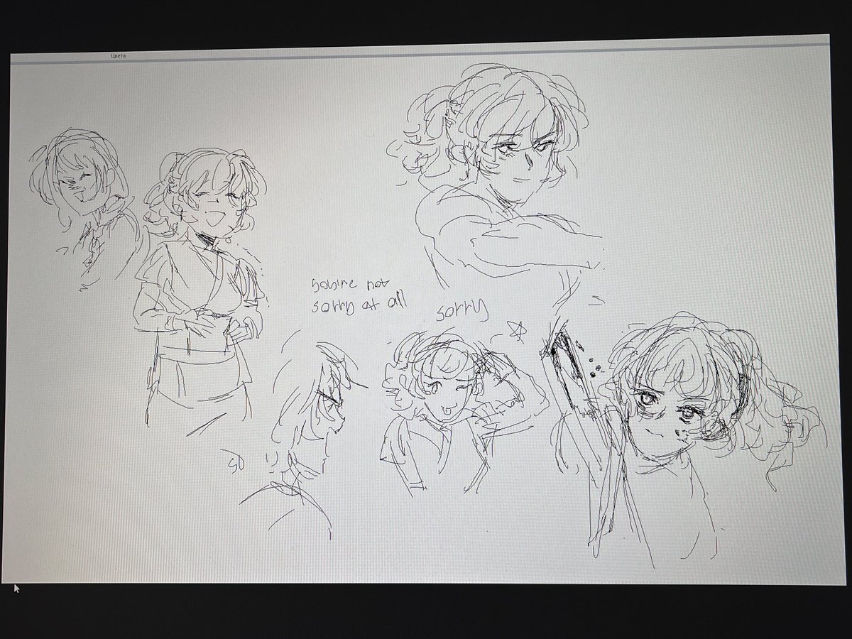 I feel like a grandmother. Here are photos of my sketches of Greg and Abby 