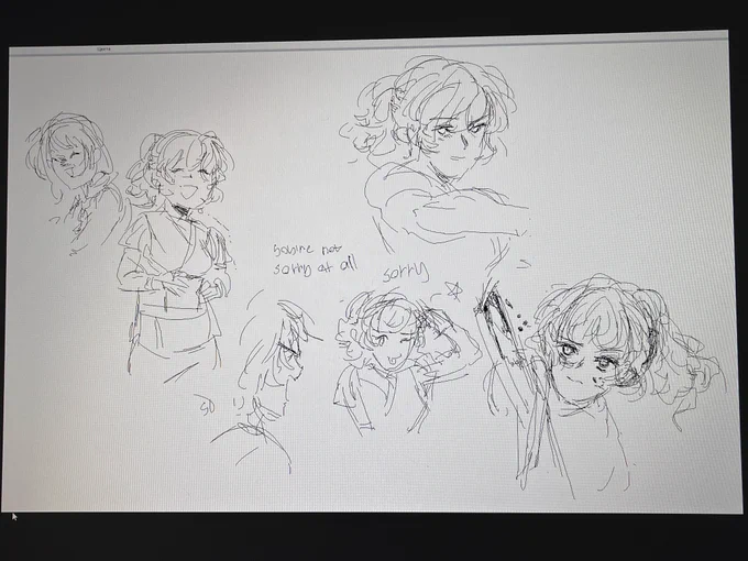 I feel like a grandmother. Here are photos of my sketches of Greg and Abby 