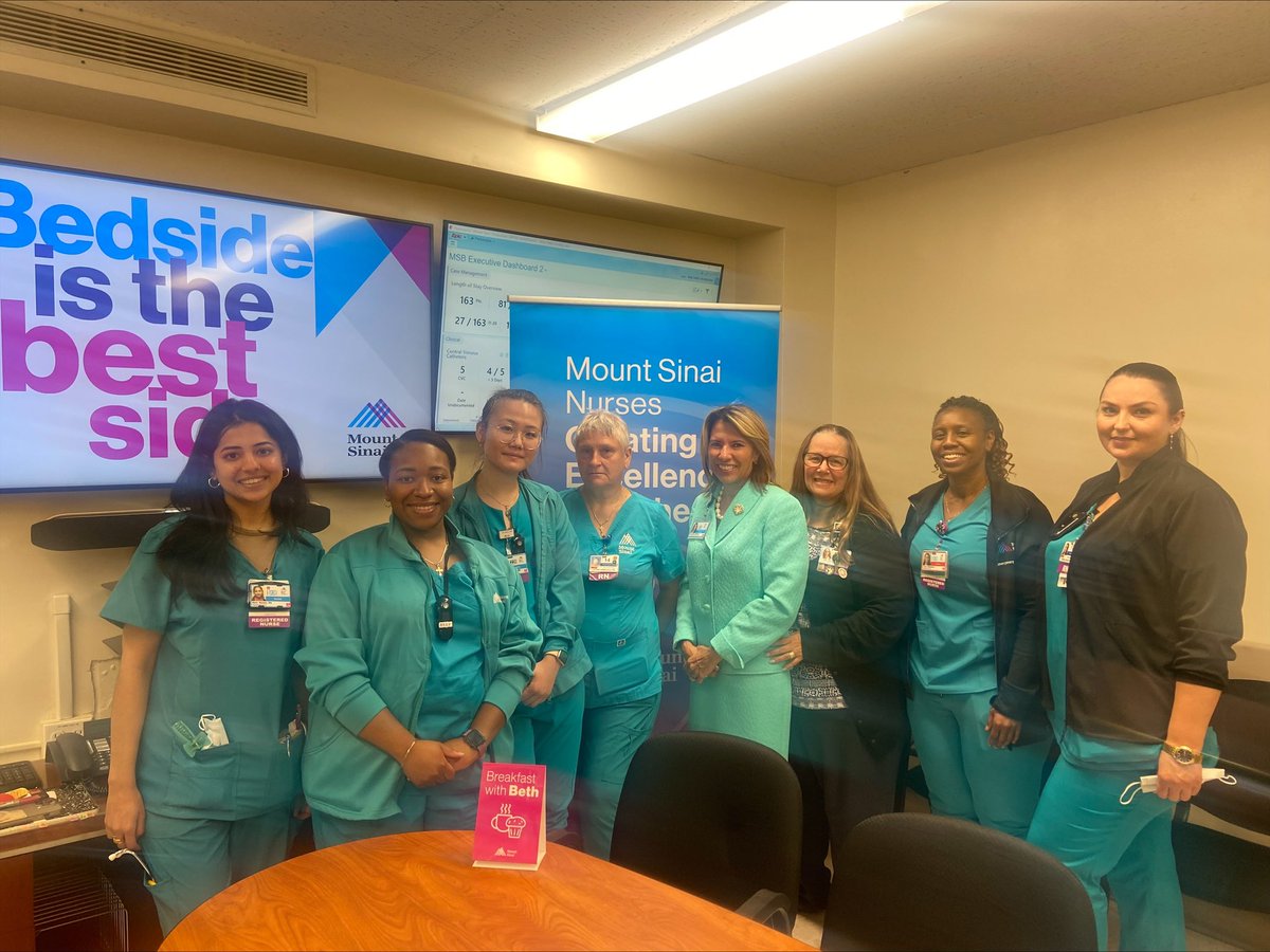 Beth Oliver (@betholivervp) on Twitter photo Breakfast with Beth at <a href="/MSB_Hospital/">Mount Sinai Brooklyn</a>! This morning, nurses discussed the challenges facing new graduates and shared ideas for how the frontline team can support them. Thank you, Claudia Garcenot and MSB Nurses for your commitment to excellence!
#CreatingExcellenceTogether Breakfast with Beth at <a href="/MSB_Hospital/">Mount Sinai Brooklyn</a>! This morning, nurses discussed the challenges facing new graduates and shared ideas for how the frontline team can support them. Thank you, Claudia Garcenot and MSB Nurses for your commitment to excellence!
#CreatingExcellenceTogether