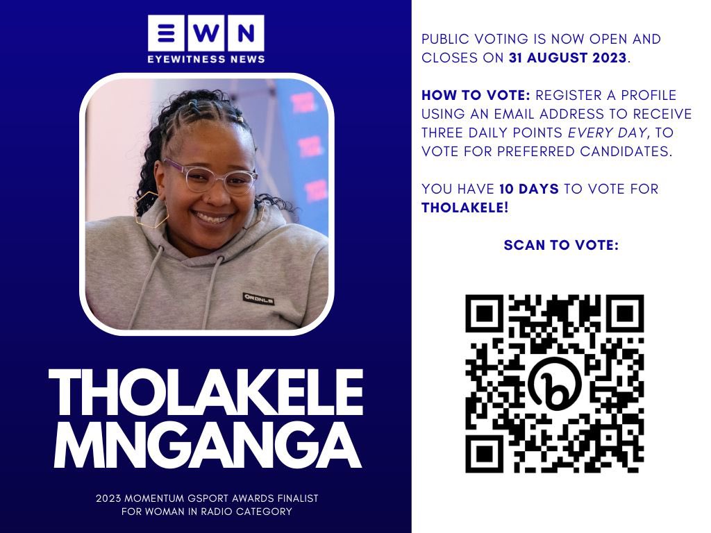 Vee_Makhoali's tweet photo. Congratulations @That_Tholakele for your nomination for the 2023 Momentum gsport Awards.✨

A worthy nod, now let’s bring it home!🙌🏽

Here is the link to vote - https://t.co/Xq4s37ICIU https://t.co/d4hUMNI4jj