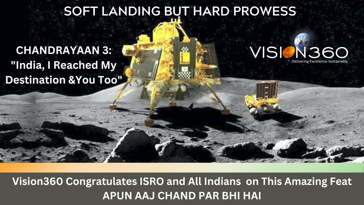 At Sundown, INDIA SHINES ON THE MOON... Congratulations to ISRO on the successful Lunar Landing of Chandrayaan3. #chandrayaan3 #isro #india #spaceexploration #LunarMission