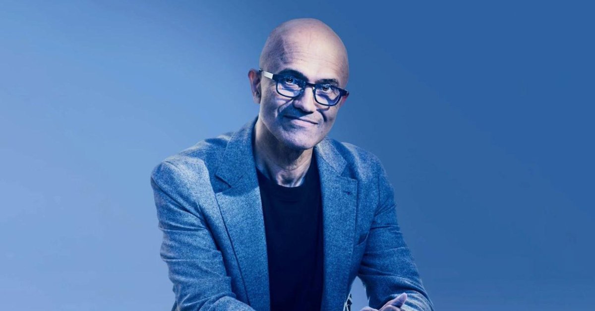 Microsoft's tweet photo. ICYMI: @SatyaNadella unpacks the decade of work that led to Microsoft’s last five months of AI innovations and what’s ahead in his @FastCompany profile: https://t.co/X875QNXBVQ