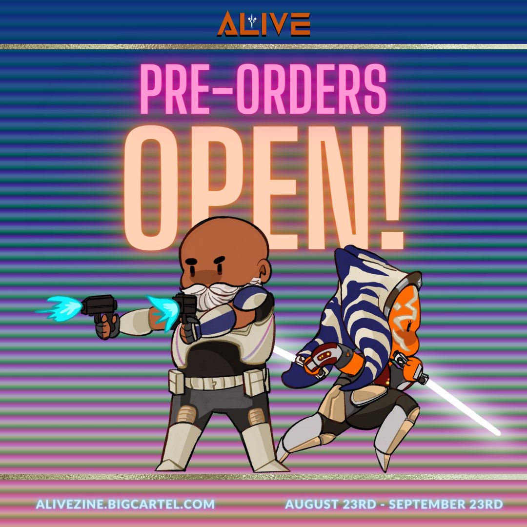 alive_arz's tweet photo. Our Preorders are now Open!!!

Alive: A Rexsoka Zine  is a A5 size zine with 80 pages featuring both Platonic and Romantic fanart and fanfiction of our favorite Captain and Commander.

#rexsoka #StarWars #TheCloneWars #StarWarsRebels #AhsokaTano #zine https://t.co/NAnYUixn27