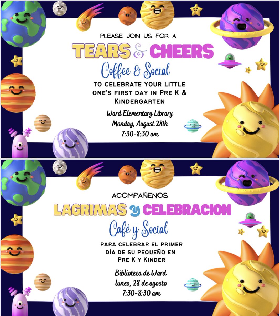 Laura L. Garcia (@lauragnisd) on Twitter photo Ward Pre K and Kindergarten parents or guardians come celebrate your littles in the library on Monday. Hope to see you there! ❣️<a href="/WardWranglers/">Dr.Joe Ward ES</a> <a href="/NISDCounseling/">NISD Counseling</a> <a href="/SELearningEDU/">SocialEmotionalLearning</a> Ward Pre K and Kindergarten parents or guardians come celebrate your littles in the library on Monday. Hope to see you there! ❣️<a href="/WardWranglers/">Dr.Joe Ward ES</a> <a href="/NISDCounseling/">NISD Counseling</a> <a href="/SELearningEDU/">SocialEmotionalLearning</a>