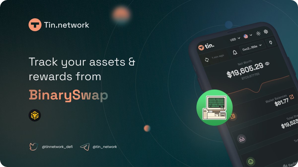 We now support <a href="/binaryswapio/">Binary Swap💻</a> on #opBNB network

Track your assets and rewards from BinarySwap with Tin.network

<a href="/BNBCHAIN/">BNB Chain</a> $BNB $0101