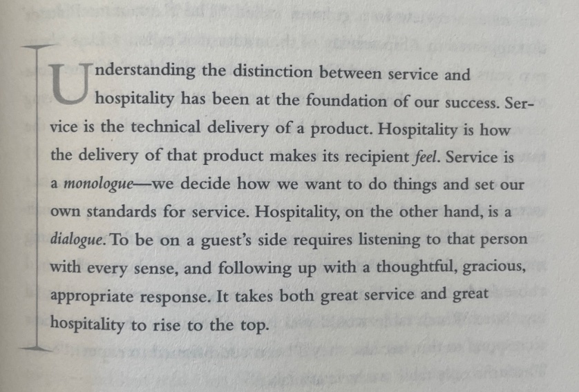 Service vs. Hospitality