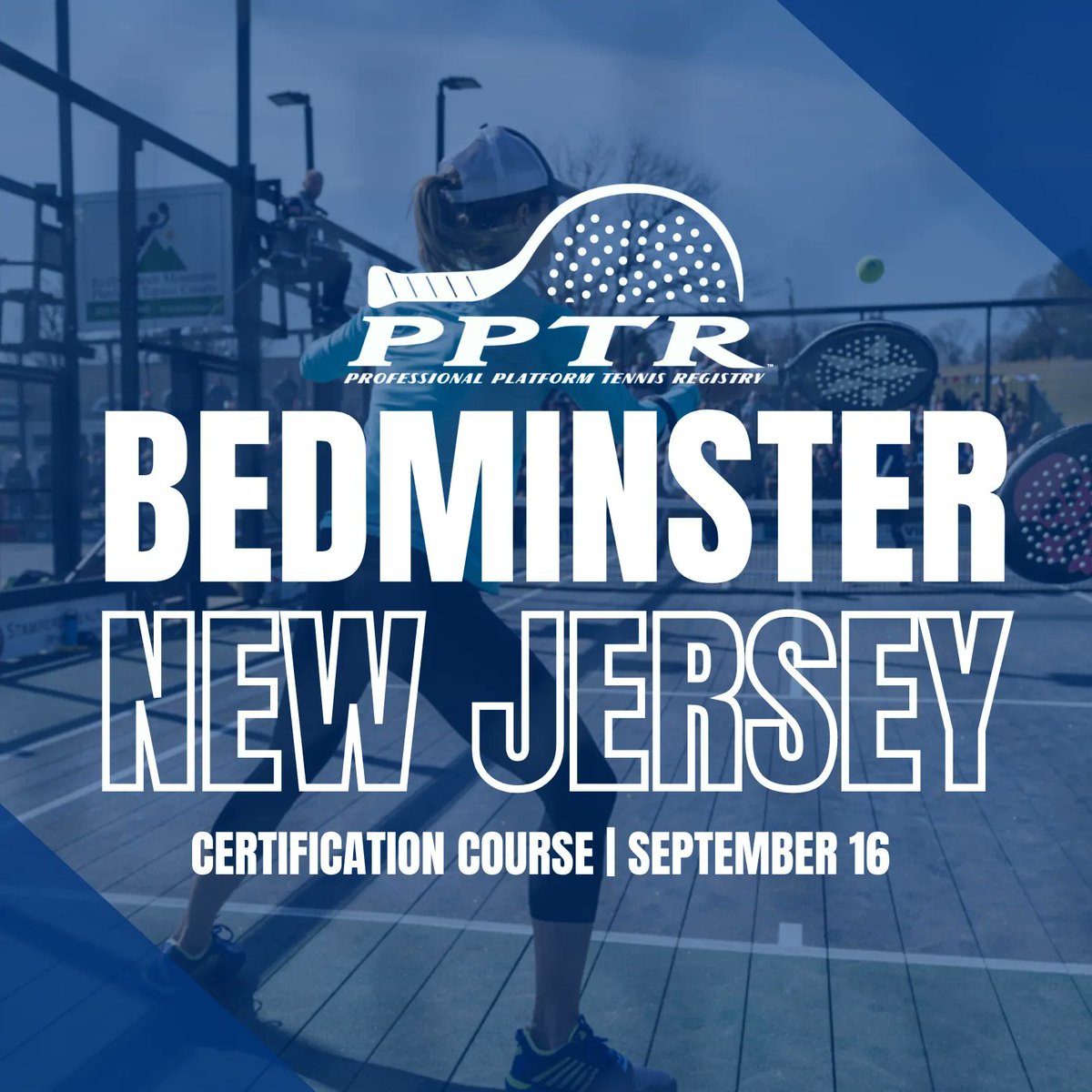 pptrplatform's tweet image. PPTR certifications give you credibility recognized by clubs, players, and facilities nationwide. Your opportunities are endless. 💪 

Get certified with us on September 16th at the Fiddlers Elbow Country Club in Bedminster, NJ.

Save your spot today --&amp;gt; buff.ly/3JwIbWi