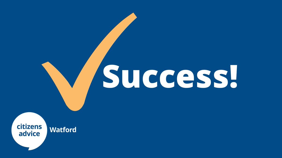WatfordCAB's tweet photo. A good day for our debt team.

Today we heard that a client has had a debt written off and court fees refunded after we helped him make a complaint about a poor process which led to him getting into debt.

#Heretohelp #celebrate #SupportingWatford https://t.co/V5Eeayark3