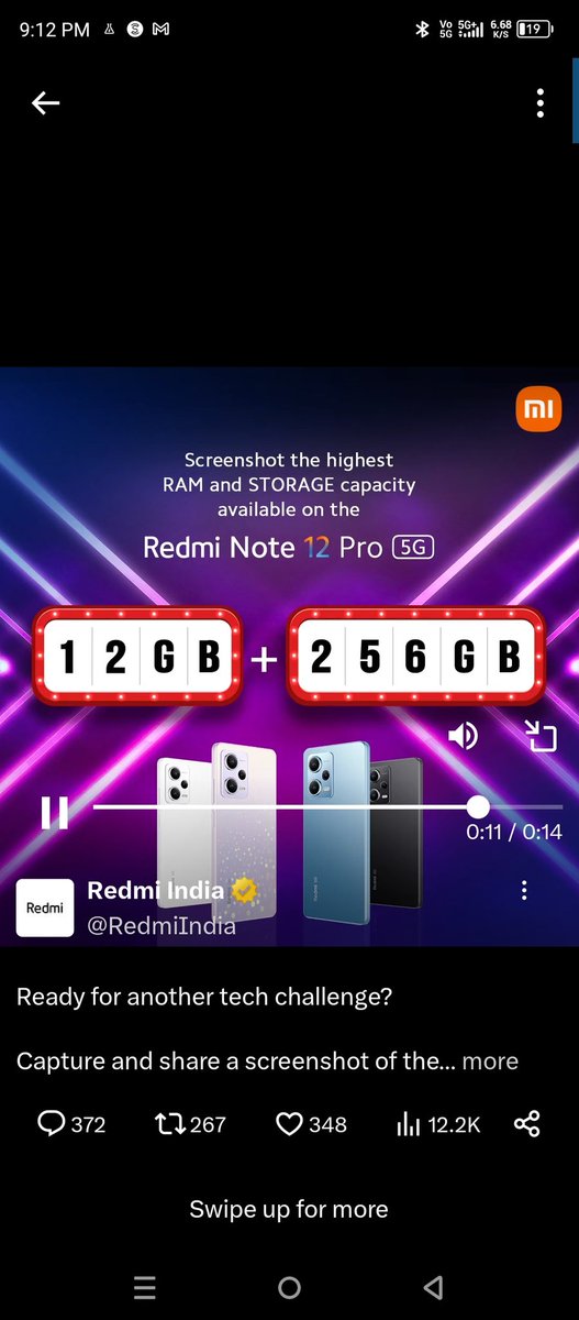 xeplayz's tweet image. Highest varient @RedmiIndia biggest supporter of your masterpiece

#SuperRAM
#RedmiNote12Pro5G