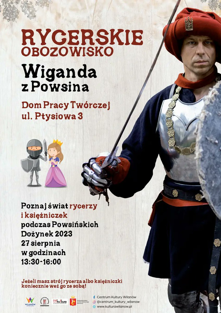 Piotr_Celej's tweet photo. Zapraszam w niedzielę do #Powsin - wcielę się w rolę rycerza Wiganda i opowiem o średniowieczu 😉⚔️ https://t.co/dmY0bIIh7d