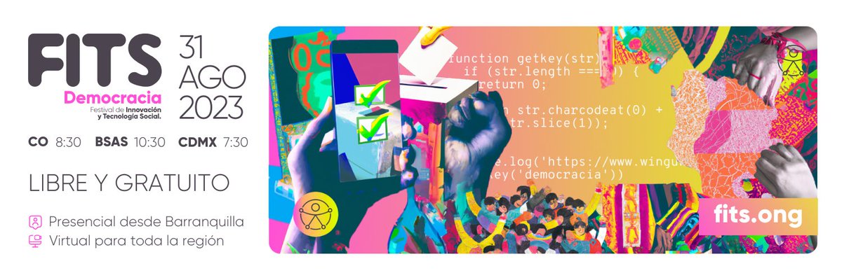 raciargentina's tweet photo. 🙌🏼¡Preparate para una nueva edición del #FITS2023 esta vez, el foco está en la #Democracia 🗳️🧑🏽‍💻 @desdefits

¡No te pierdas esta oportunidad única para articular y repensar el rol de la tecnología en los procesos democráticos! 🇨🇴 #FITS2023 #Democracia https://t.co/5Deaw5ruWd