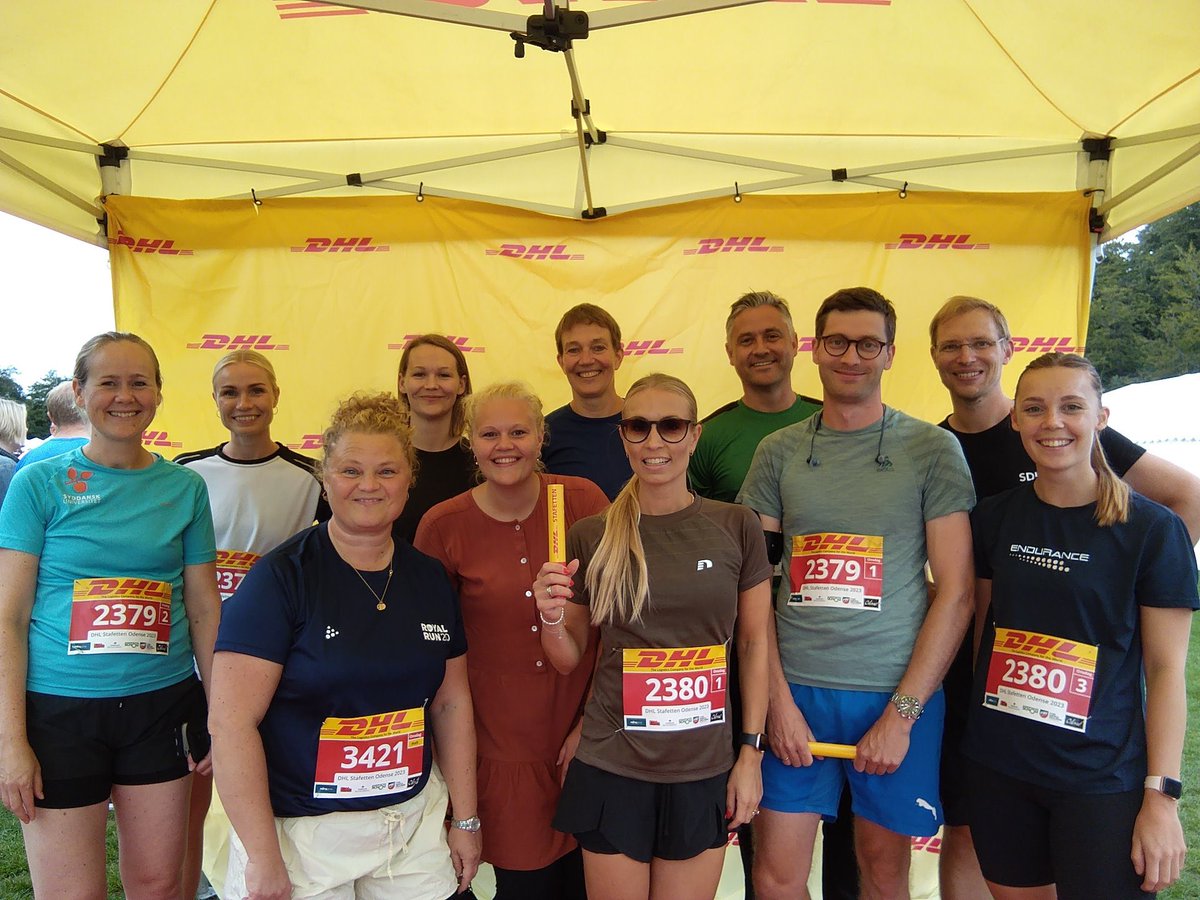 Excited to be at the DHL relay event today alongside great colleagues from @DaCHE_SDU !🏃‍♂️🏃‍♀️ #Teamwork