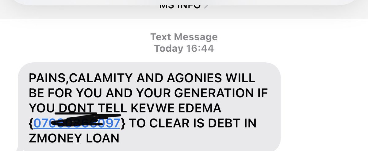 Check out the SMS I received from an online loan company called ZMONEY LOAN. If person borrow money wey him no gree pay watin concern me? I follow am collect the loan? #lindaikejiblog #jistlover #tundeednut #instablog9ja #gosipmil