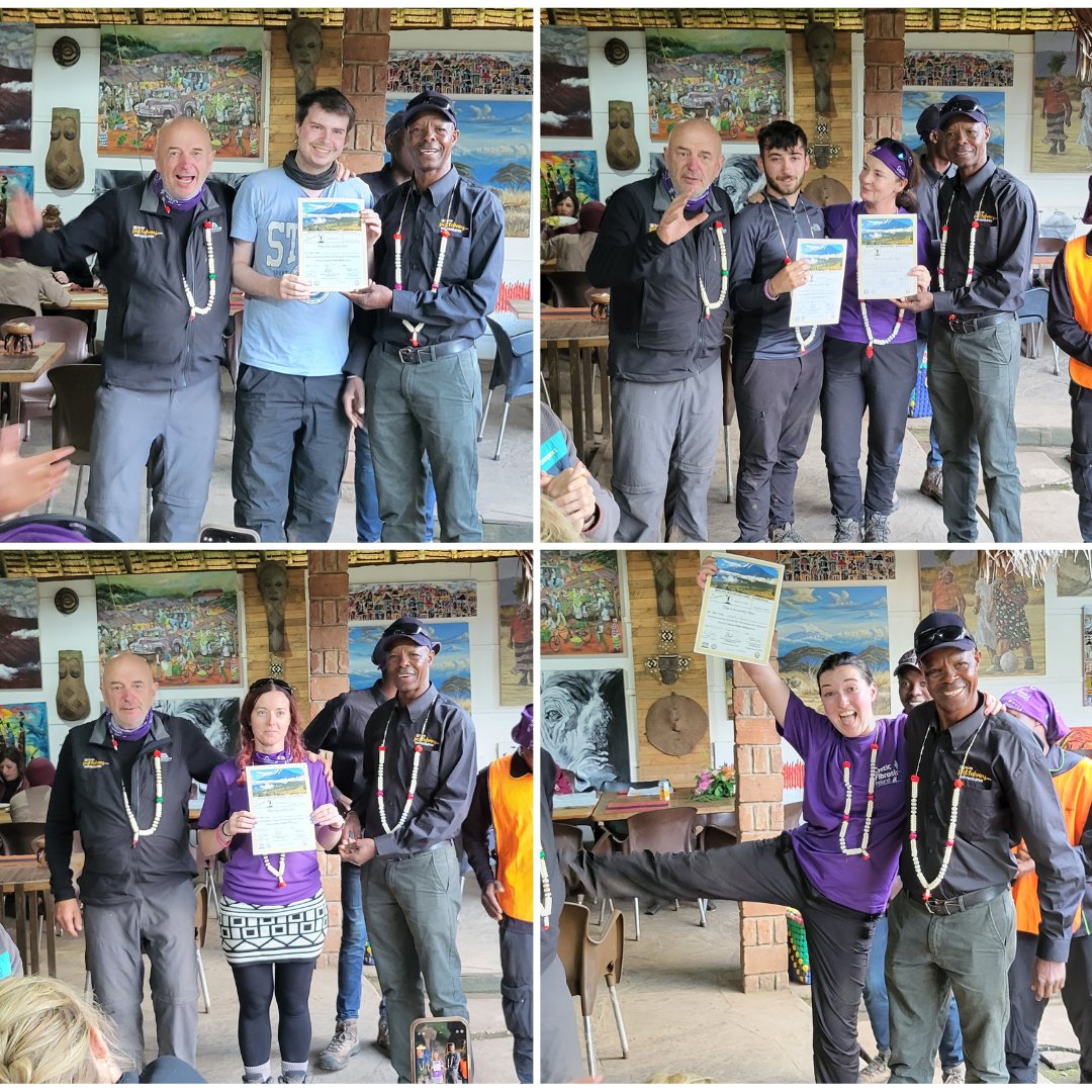 HighestHarp's tweet photo. Huge smiles on us with our #Kilimanjaro Completion Certes!🎉
What a whirlwind of a day. You can see the joy on every single person's face as they realise they have completed the final hike. We then said a bitter-sweet goodbye to our guides. 
#HighestHarp #HighestHarpConcert #CF https://t.co/kckY8RAbJ7