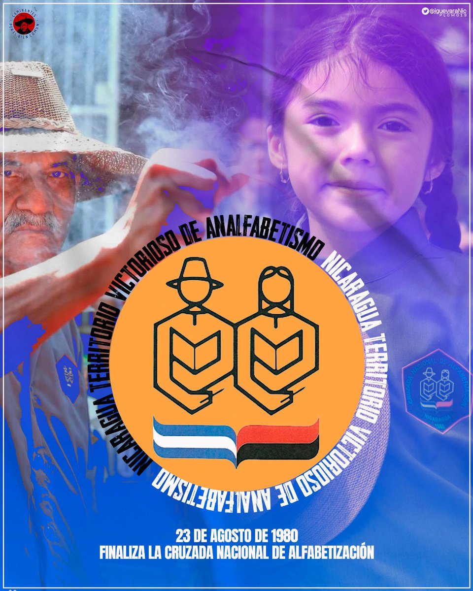 Hoy celebramos 43 años de esa gran gesta heroica e histórica de la Cruzada Nacional de Alfabetización. Nuestra consigna sigue siendo 
¡Puño en Alto Libro abierto!

#FSLNHeroismoVictorioso 
#UnidosEnVictorias