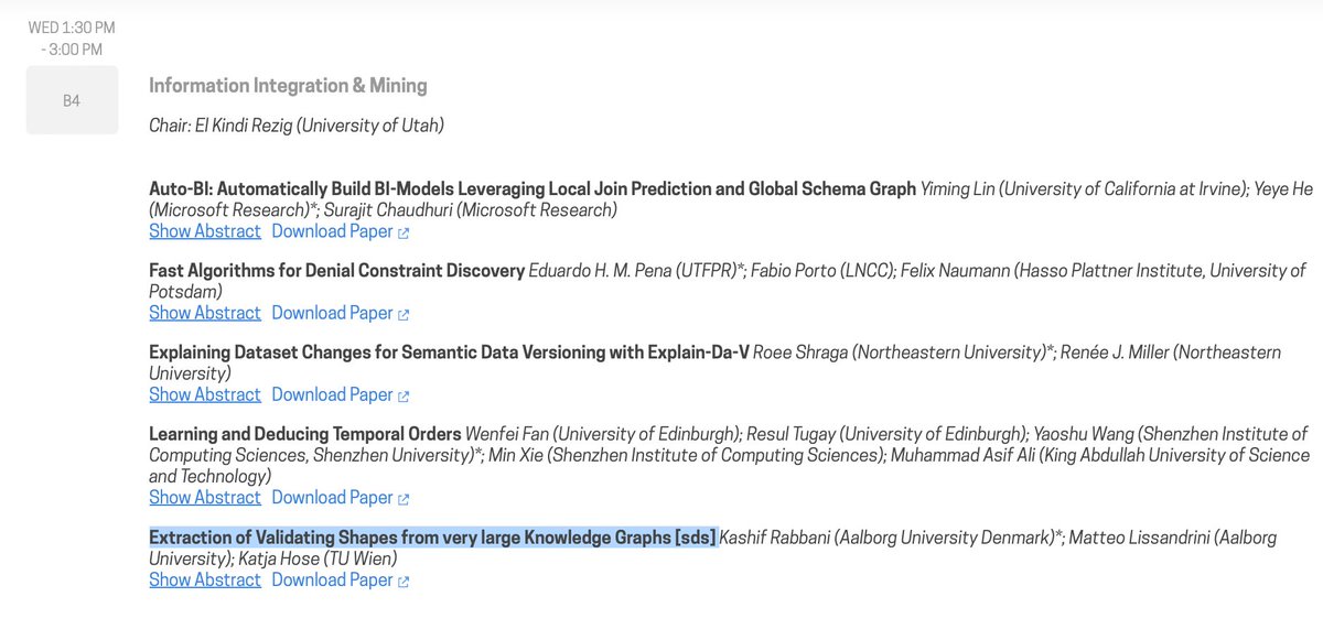 chkashifrabbani's tweet image. I will present our work at @VLDBconf next week in Vancouver Canada. Together with @Kuzeko and @HoseKatja, we have proposed a scalable method for SHACL shapes extraction from very large knowledge graphs. If you are at VLDB, please attend my presentation on Wed in B4. 
More ⬇