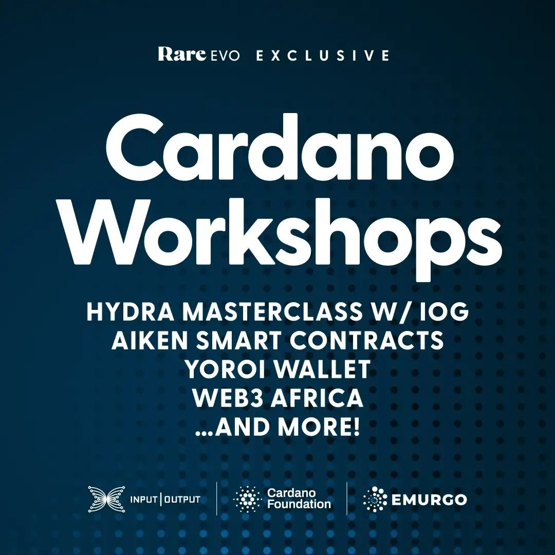 EMURGO (@emurgo_io) on Twitter photo Join the #Cardano special breakout sessions at <a href="/RareEvo/">Rare Evo: A Blockchain Event</a> 2023 covering a host of topics including navigating the Cardano ecosystem with EMURGO Chief of Staff <a href="/Encrypt2/">Shunsuke Murasaki</a>, <a href="/YoroiWallet/">Yoroi W₳llet</a>, Web3 in Africa with <a href="/EmurgoAfrica/">EMURGO Africa</a>, a technical deep dive into the latest Cardano initiatives, and Join the #Cardano special breakout sessions at <a href="/RareEvo/">Rare Evo: A Blockchain Event</a> 2023 covering a host of topics including navigating the Cardano ecosystem with EMURGO Chief of Staff <a href="/Encrypt2/">Shunsuke Murasaki</a>, <a href="/YoroiWallet/">Yoroi W₳llet</a>, Web3 in Africa with <a href="/EmurgoAfrica/">EMURGO Africa</a>, a technical deep dive into the latest Cardano initiatives, and