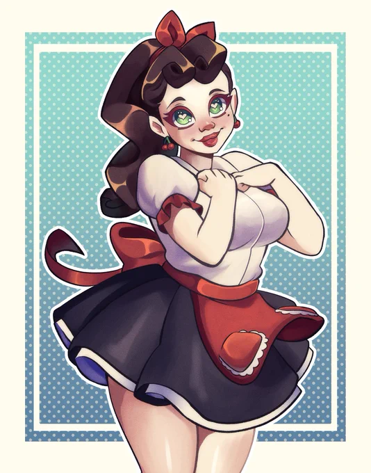 Had to draw the best v-tuber diner waitress  #dineart 