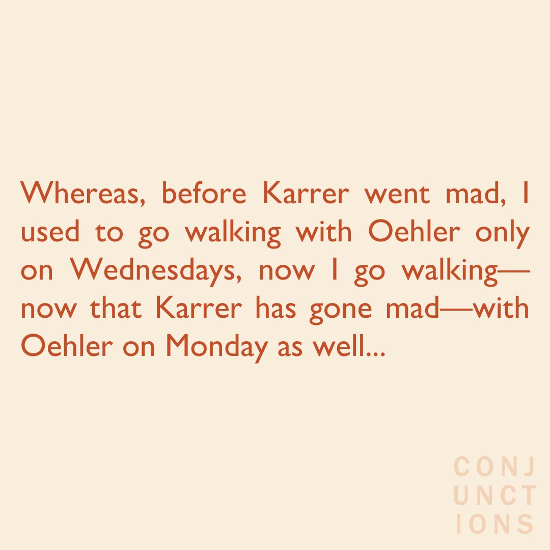 From the archives: An excerpt from Thomas Bernhard’s “Walking” originally published in the Spring 1999 issue conjunctions.com/print/article/…

At the time, this was the first English translation of his novella Gehen—exciting to share these groundbreaking moments tucked away in our issues