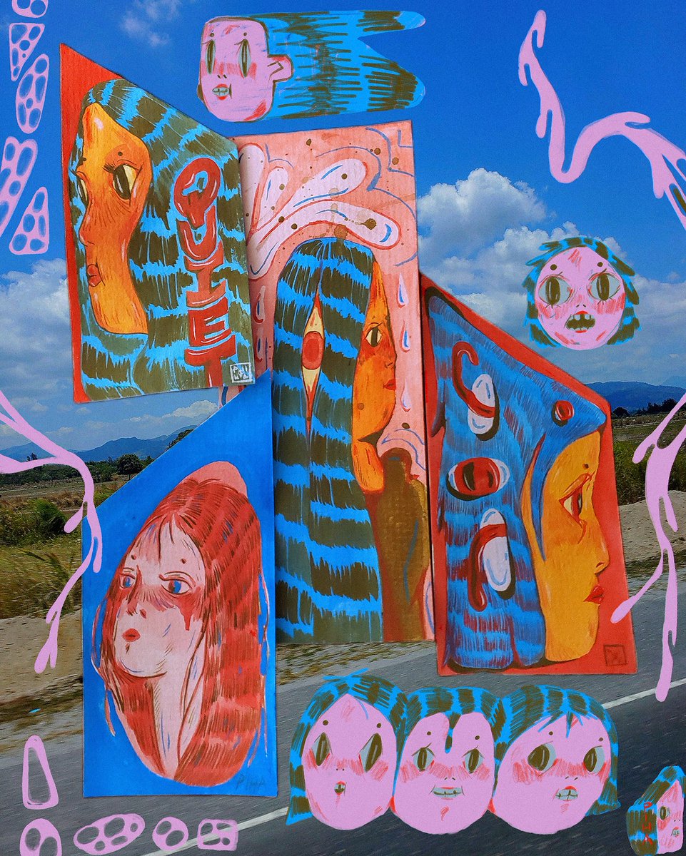 pattpiha's tweet photo. acrylic gouache + doodles https://t.co/cLRj0E9bmM