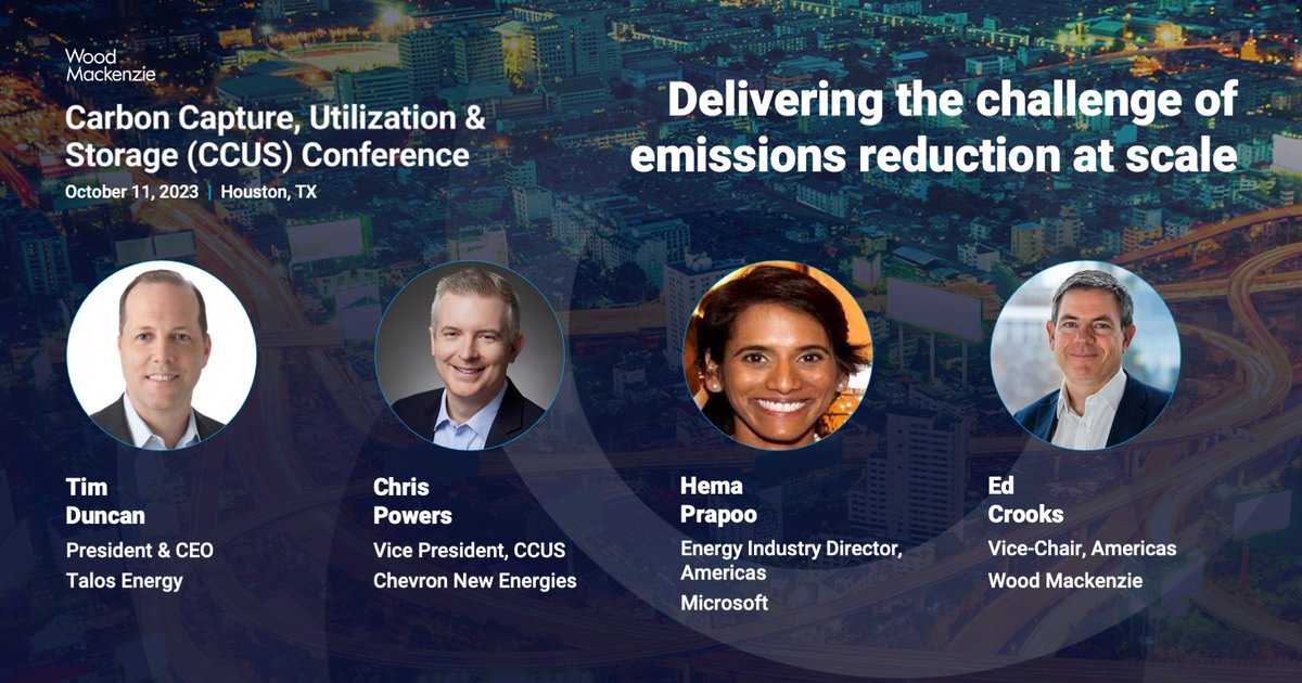 TalosEnergy, Microsoft, and Chevron New Energies will join us for a panel discussion on using #CCUS to achieve net zero goals at #WMCCUS. Join us on October 11 as we share insights on delivering the challenge of emissions reduction at scale: okt.to/res3vk