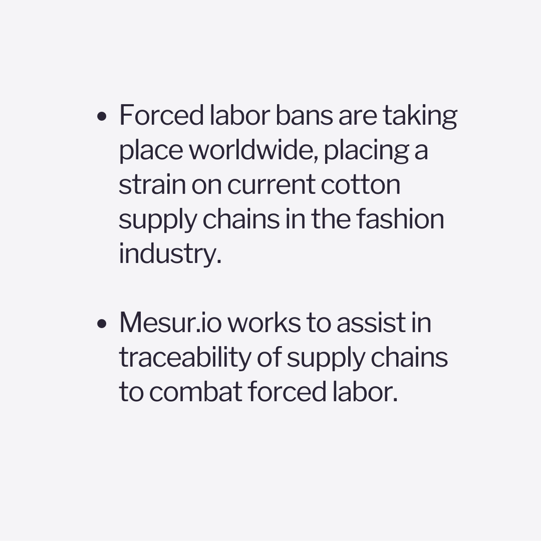 mesur_io's tweet photo. Will forced labor in the cotton supply chain still be an issue in 5 years with increasing spotlights on the situation?
#supplychain #forcedlabor #cotton #fashion #economy #riskintelligence #earthstream https://t.co/15TjZ2R493