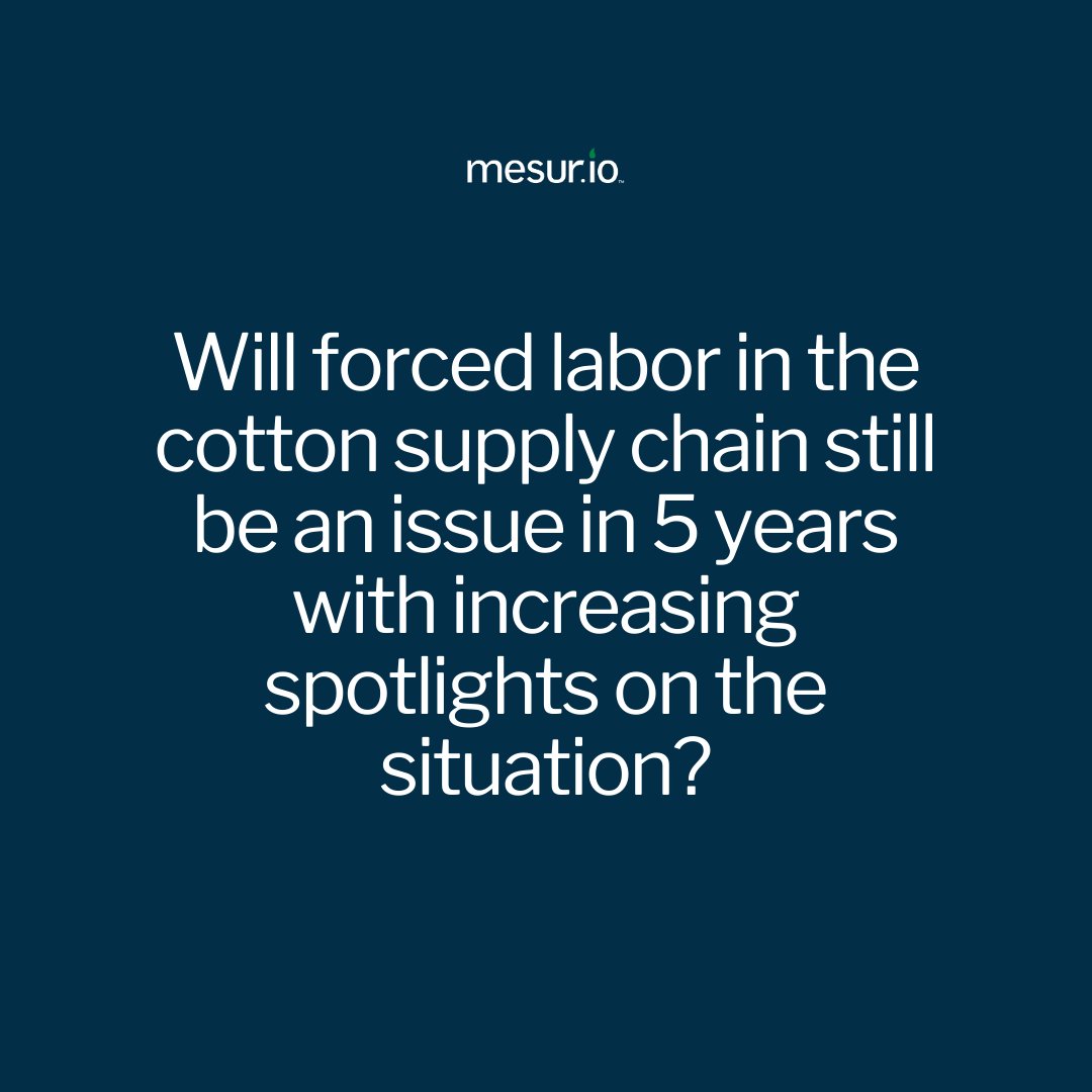 mesur_io's tweet photo. Will forced labor in the cotton supply chain still be an issue in 5 years with increasing spotlights on the situation?
#supplychain #forcedlabor #cotton #fashion #economy #riskintelligence #earthstream https://t.co/15TjZ2R493