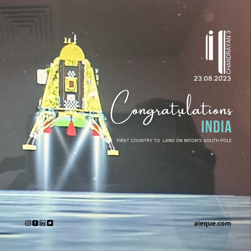 aieque2's tweet photo. Congrats India 🇮🇳🇮🇳🇮🇳 #IndiaOnTheMoon #Chandrayaan3 India is on the moon 🇮🇳🇮🇳🇮🇳 such a historic and proud moment #isroindia https://t.co/uSSMOdW62H