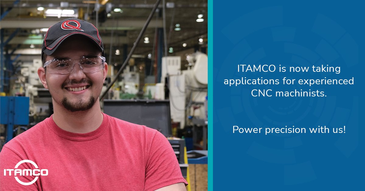 🔩 Calling All Experienced CNC Machinists! 🔩

🛠️ ITAMCO is waiting for CNC veterans like you to join our precision team.

Ready to make your mark? 🌟 Apply today at buff.ly/3KRH582
#ITAMCO #CNCMachinists #ExpertEngineers
