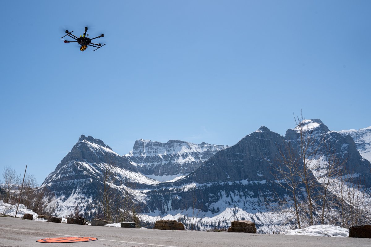 USGS_UAS's tweet photo. In May 2023, we collected UAS data at @GlacierNPS for avalanche &amp; snow research directly supporting @NatlParkServlce operations along Going-to-the Sun Road. We worked closely with NPS to obtain proper permissions for this work; recreational UAS flights are prohibited in the Park. https://t.co/pv97ybhX24