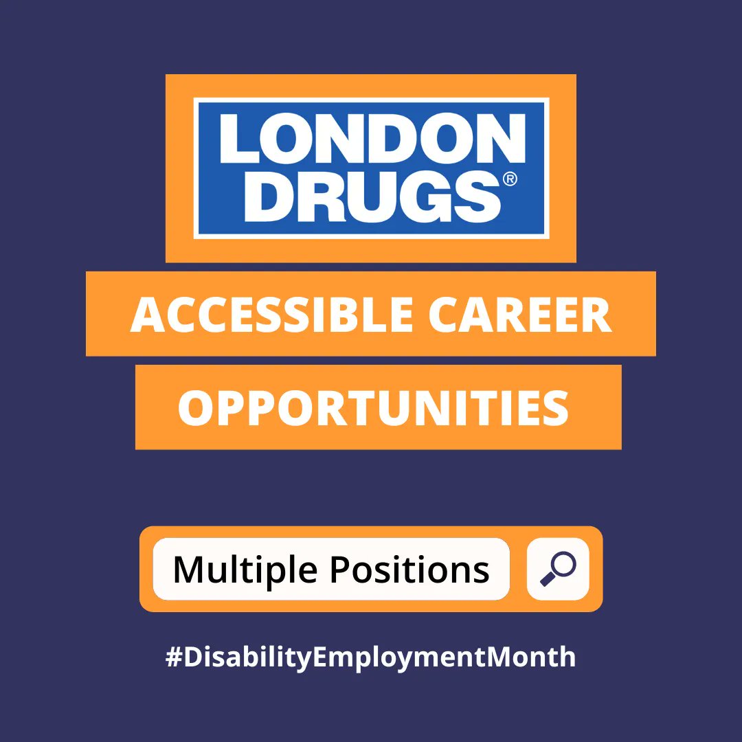 canpartnerswin's tweet photo. Do you have a disability? Are you looking for a respectful employer committed to workplace inclusion? @LondonDrugs is Hiring! 

Find out more and how to apply: https://t.co/95hoQw0shO 
#AccessibleEmployment  #Accessibility #DisabilityInclusion #BCDisabilityEmploymentMonth https://t.co/ryyOyarii0