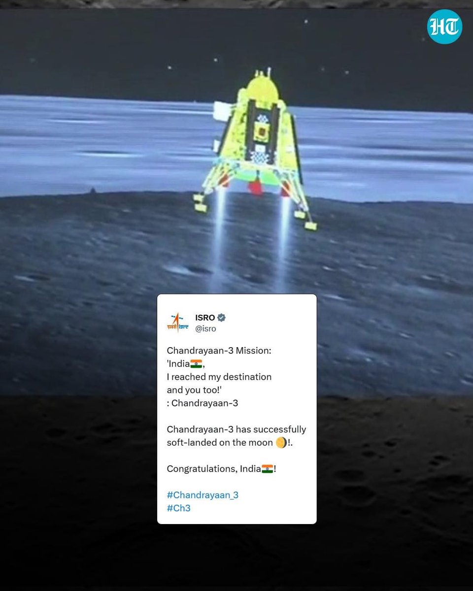 We are on the moon 🌙 
#Chandrayaan3 ! <a href="/isro/">ISRO</a> - 🙌