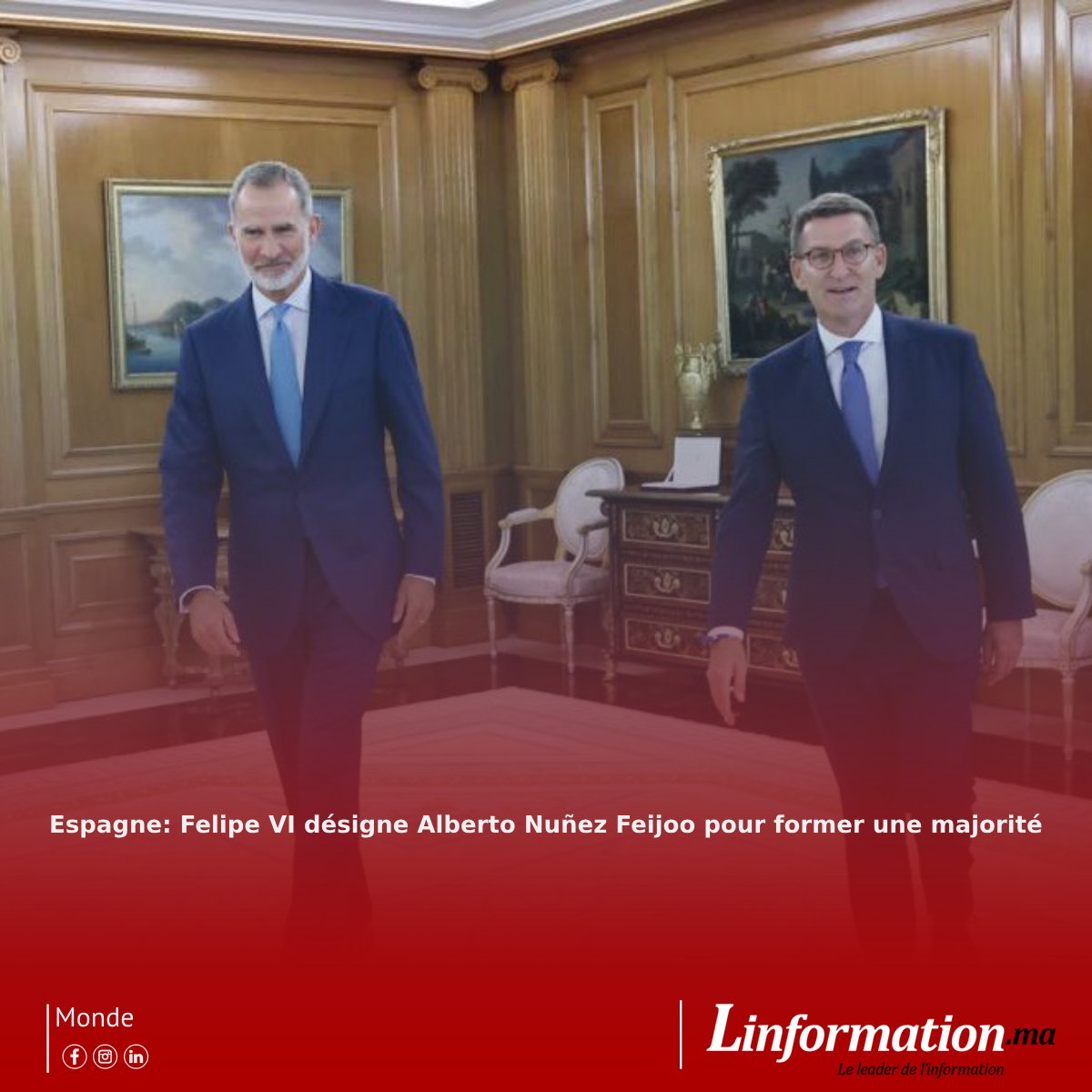 Espagne: Felipe VI désigne Alberto Nuñez Feijoo pour former une majorité

#espagne #felipevi #ALBERTONUÑEZFEIJOO #gouvernement #politique 

bitly.ws/SWds