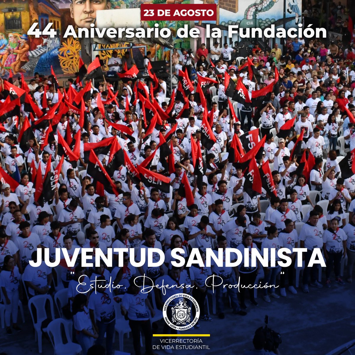 DAEunanleon's tweet photo. 23 de agosto de 1979// Celebramos el 44 Aniversario de la Fundación de la Gloriosa Juventud Sandinista.

 #VidaEstudiantil https://t.co/yAU4X1Jvp3