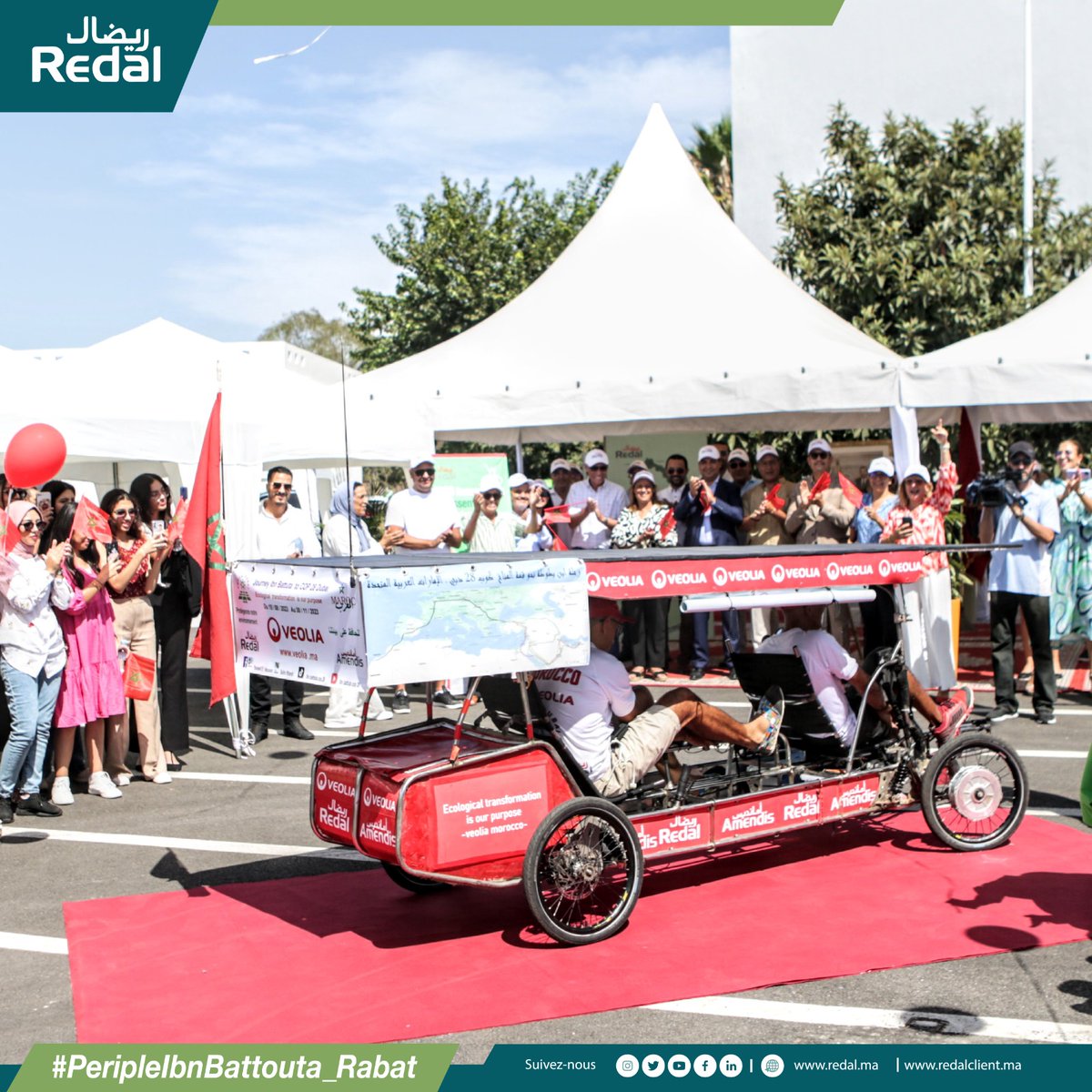 RedalOfficiel's tweet photo. #LT Aujourd’hui à J+8, le vélo à propulsion solaire “Ibn Battuta” est arrivé à Rabat!
Parti depuis #Laâyoune pour écrire une histoire à l’encre du soleil et des vents avec des arrêts prévus dans des villes ayant abrité les COP précédentes pour continuer son périple vers la #COP28 https://t.co/eUu44gpBGl