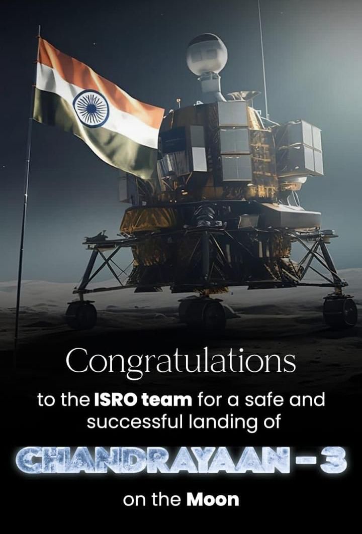 iViraj_joshi's tweet image. ये पल अविस्मरणीय है,
ये क्षण विकसित भारत के शंखनाद का है,
ये क्षण नए भारत के जयघोष का है,
ये क्षण 140 करोड़ धड़कनों के सामर्थ्य का है, 
Congratulations @isro team
#Chandrayaan3 #Chandrayaan3Landing 
#Chandrayaan3Mission 
#IndiaOnTheMoon #IndiaOnMoon
